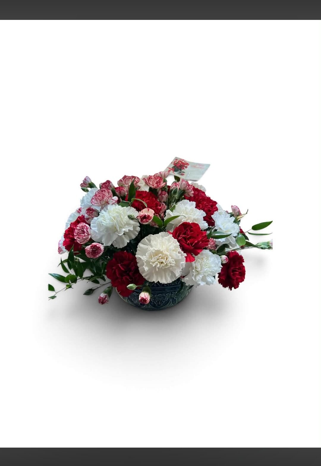 Red and white arrangement